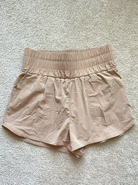 JoyLab Light Tan Elastic-Waist Athletic Shorts
